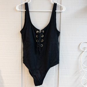 California Waves Lace-up Cheeky One-Piece Swimsuit